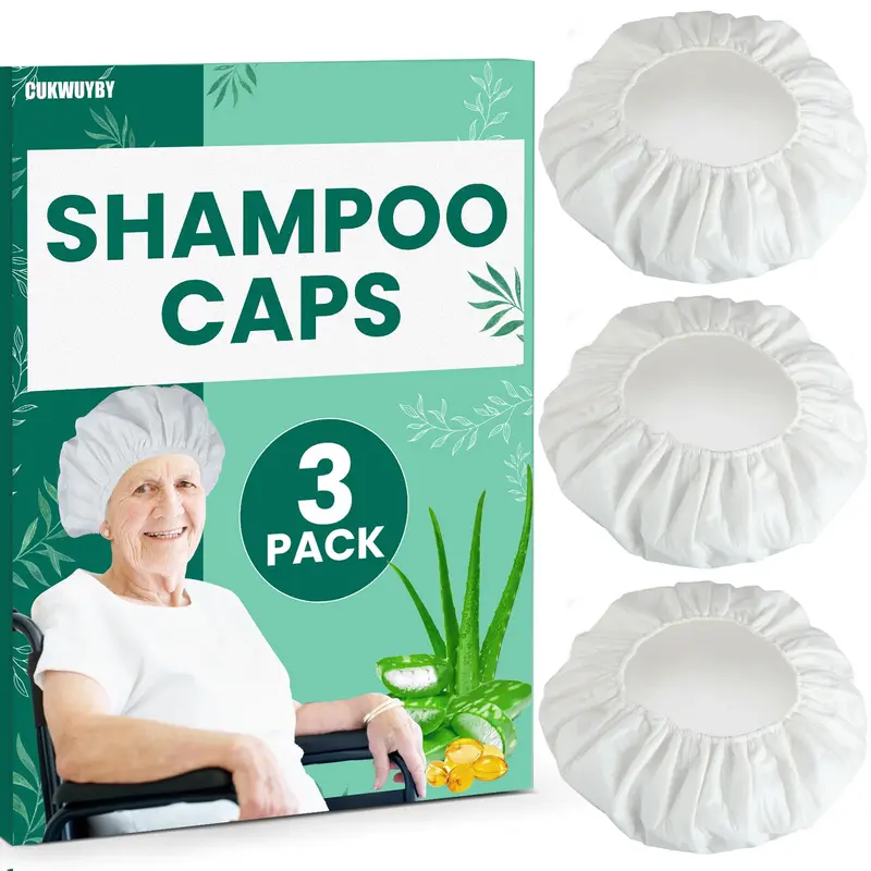 CUKWUYBY WUYUAN – 3 Pack Caps Shampoing Sans Rinçage pour Adultes