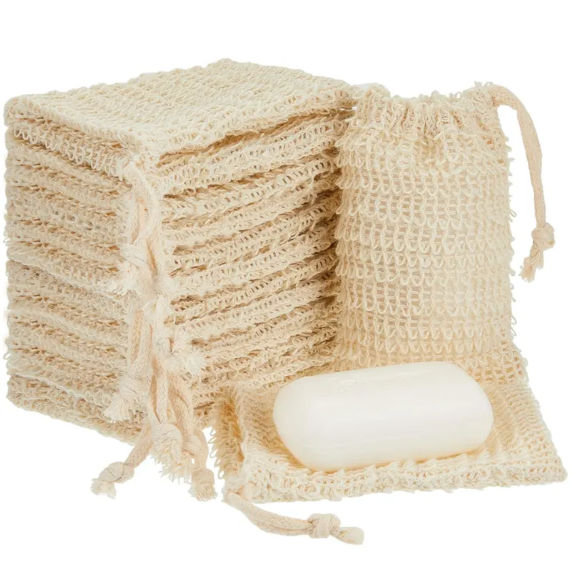 Cunhill – 50 sachets exfoliants pour savon crème | Poches coton et lin réutilisables