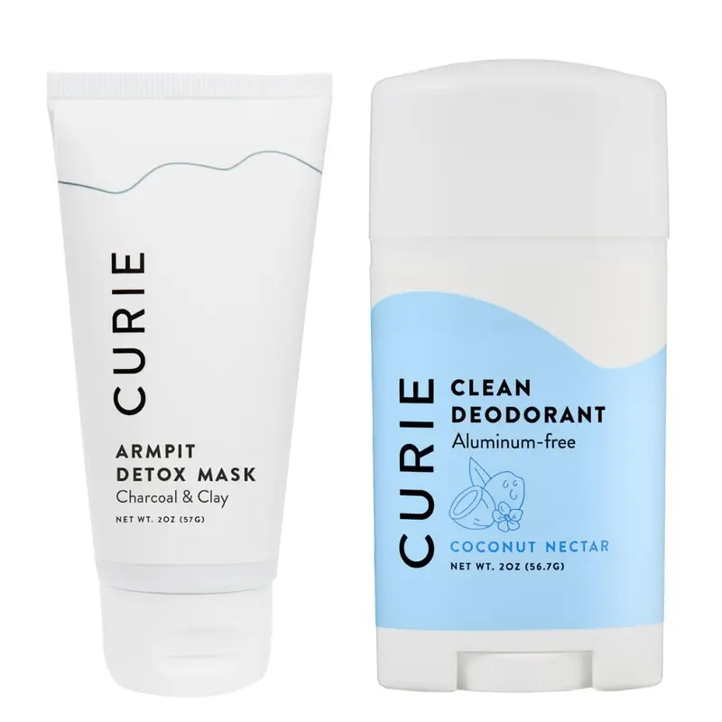 Curie Déodorant Naturel pour Femmes – Nectar de Coco et Masque Détox des Aisselles – Sans Aluminium, Éthique, Vegan, Sans Parabènes (2 pièces)