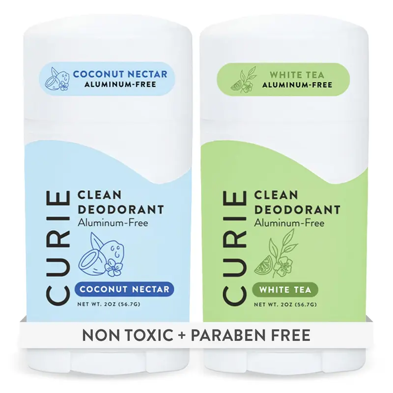 Curie Déodorant Sans Aluminium – Coco Nectar et Thé Blanc – Déodorant Naturel, Sans Parabènes, Végan et Non-Testé sur les Animaux (pack de 2)