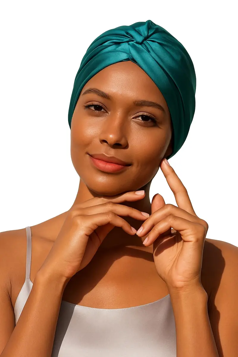 DAISYSILK Bonnet en soie 100% Mulberry – 22 Momme, double couche, taille unique, réglable