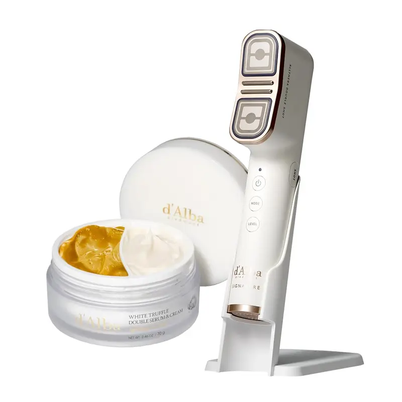 d’Alba Allthera Double Shot – Massageur beauté visage et corps, 3 modes, soin coréen