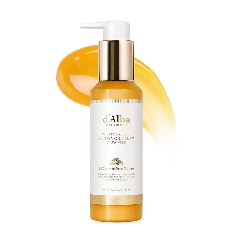 d'alba Piedmont Nettoyant Crème Huile à la Truffe Blanche – Vegan, Hydratant, Démaquillage Tout-en-Un