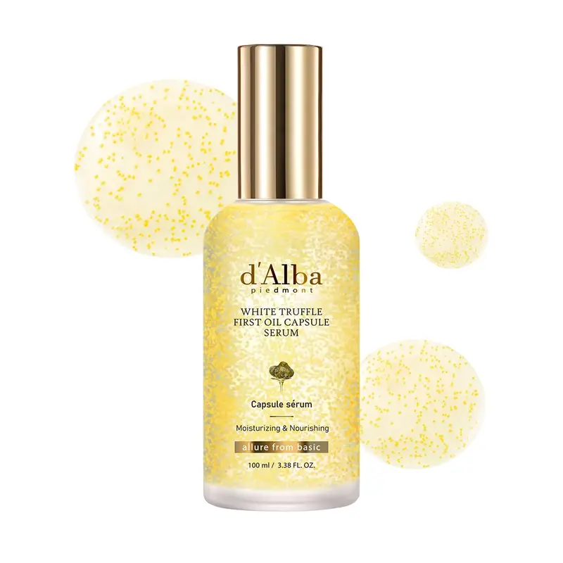 d'alba Piedmont Sérum Capsule Huile Truffe Blanche – Hydratation & Éclat, Grand Format 100 ml