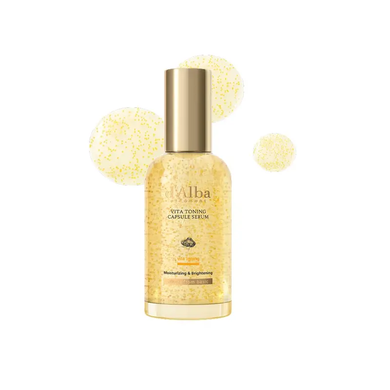 d'alba Piedmont Vita Capsule Serum — Sérum tonifiant en capsules, boost quotidien pour une peau lumineuse, formule double vitamine, grand format 3,38 fl oz