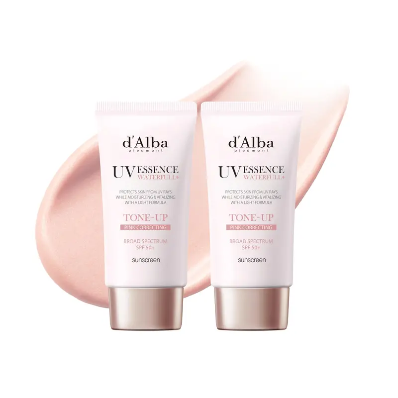 d'alba Piedmont Waterfull Tone-Up Écran Solaire Sérum FPS50+ – Teinte Rose Universelle