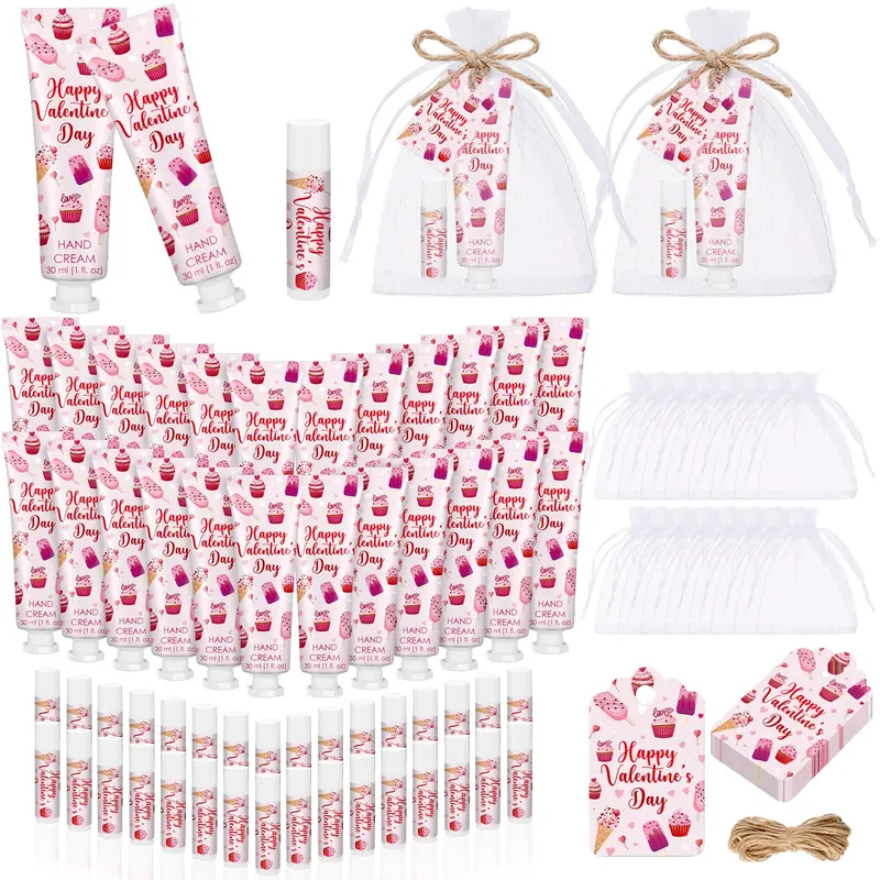 Dansib - Ensemble Crèmes Mains et Baume Lèvres Saint-Valentin – 24 Faveurs