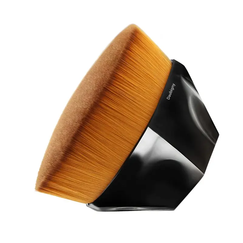 Daubigny Pinceau Teint Poils Plat Hexagonal – Kabuki pour Fond de Teint Liquide, Crème et Poudre + Étui