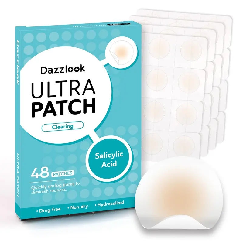 Dazzlook Patchs Anti-Imperfections Ultra – Pansements hydrocolloïdes invisibles avec Acide Salicylique (48 unités)