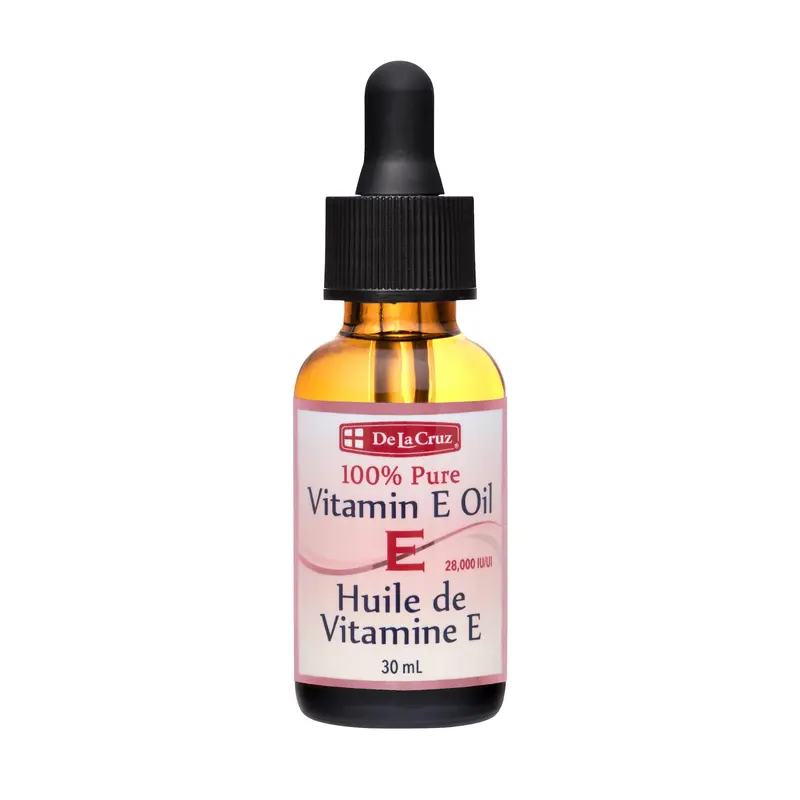 De La Cruz Huile Vitamine E pour le Visage – 28 000 UI, Sans conservateurs ni colorants artificiels, Fabriquée aux États‑Unis, 1 fl. oz