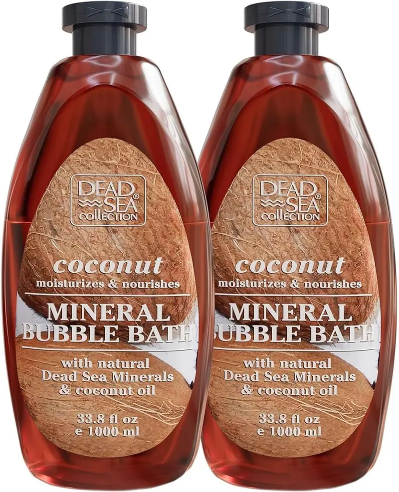 Dead Sea Collection Bain Moussant Coco – Minéraux Mer Morte et Huile Coco – Lot 2x1L