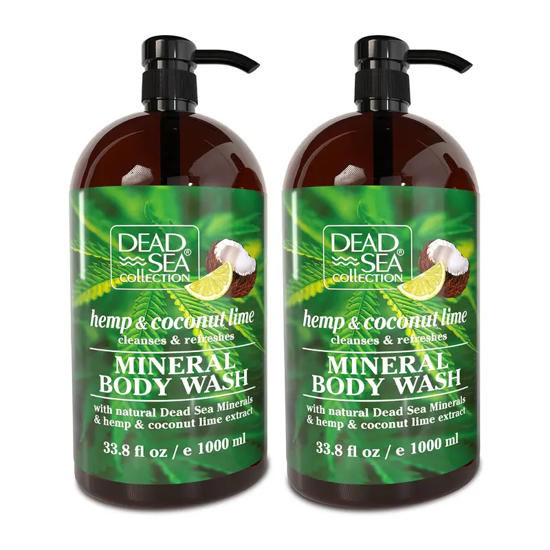 Dead Sea Collection Gel Douche Hemp & Lime Coco – Minéraux de la Mer Morte – Pack 2 × 1 L