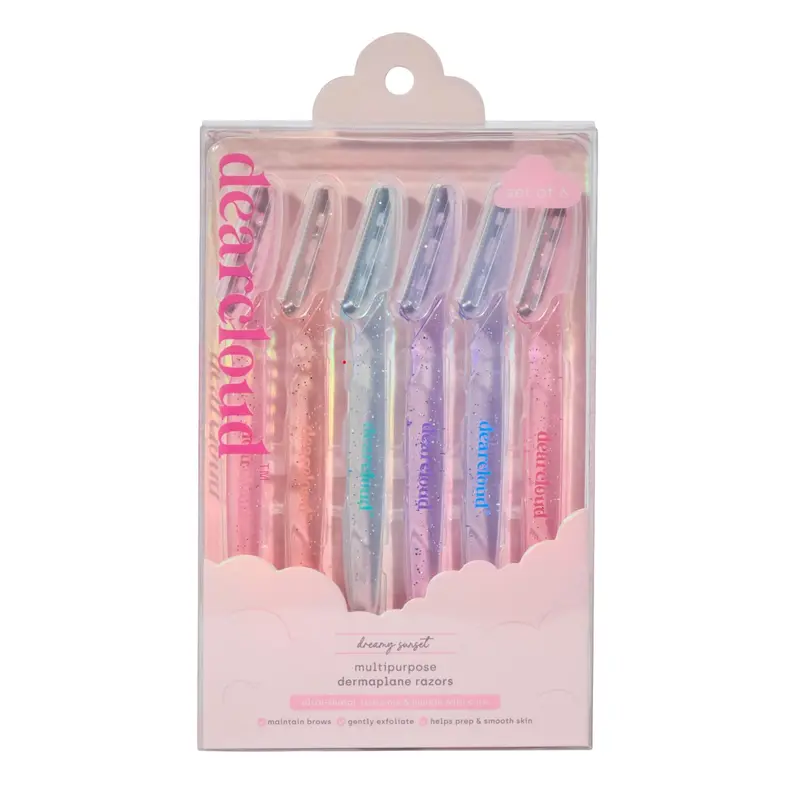 dearcloud Dreamy Sunset – Lot de 6 rasoirs dermaplane visage