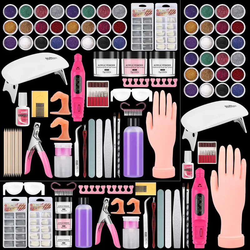 Deciniee Main de Pratique pour Ongles Acryliques — Kit Tout-en-Un Professionnel