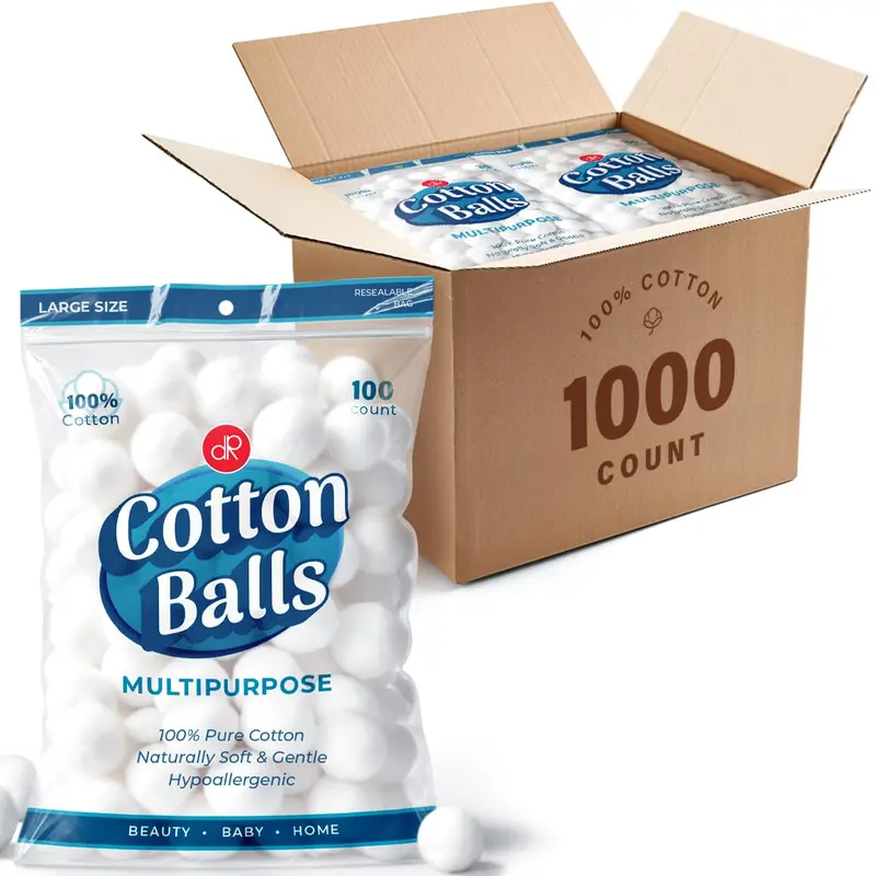 DecorRack 1000 Boules de coton – Grand format, 100% coton, usage polyvalent