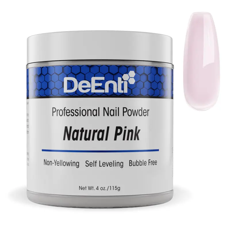 DeEnti Poudre Acrylique Naturel Rose 4oz – Finition Sans Bulles, Ongles et Extensions Professionnelles