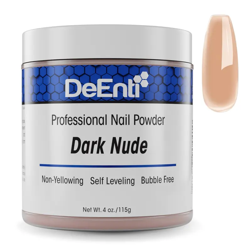 DeEnti Poudre Acrylique – Teinte Nude Foncé, 4oz – Professionnelle, Sans Bulles, Haute Tenue