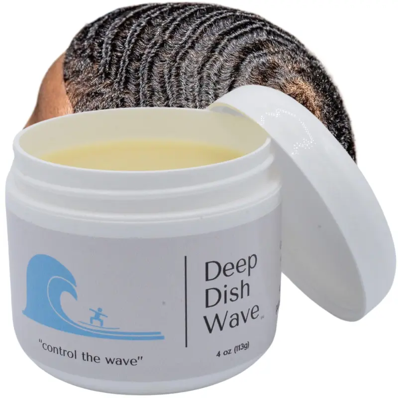Deep Dish Wave Pomade – 100% Pur et Naturel pour Vagues 360 – Crème pour Cheveux Hommes, 4oz