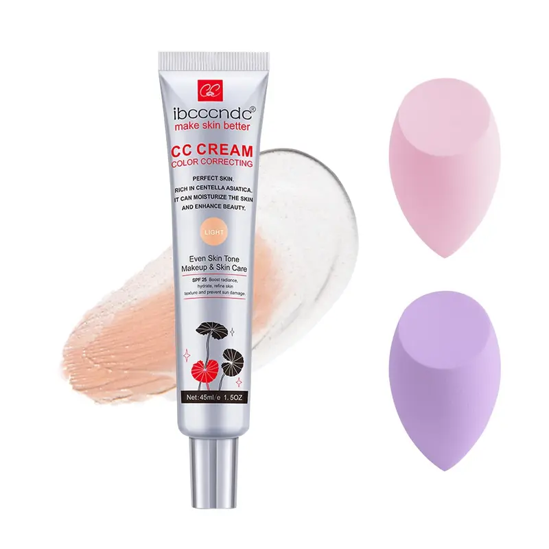 DEERELF Crème CC Correctrice de couleur — Fond de teint léger, hydratant et SPF25 (Léger)