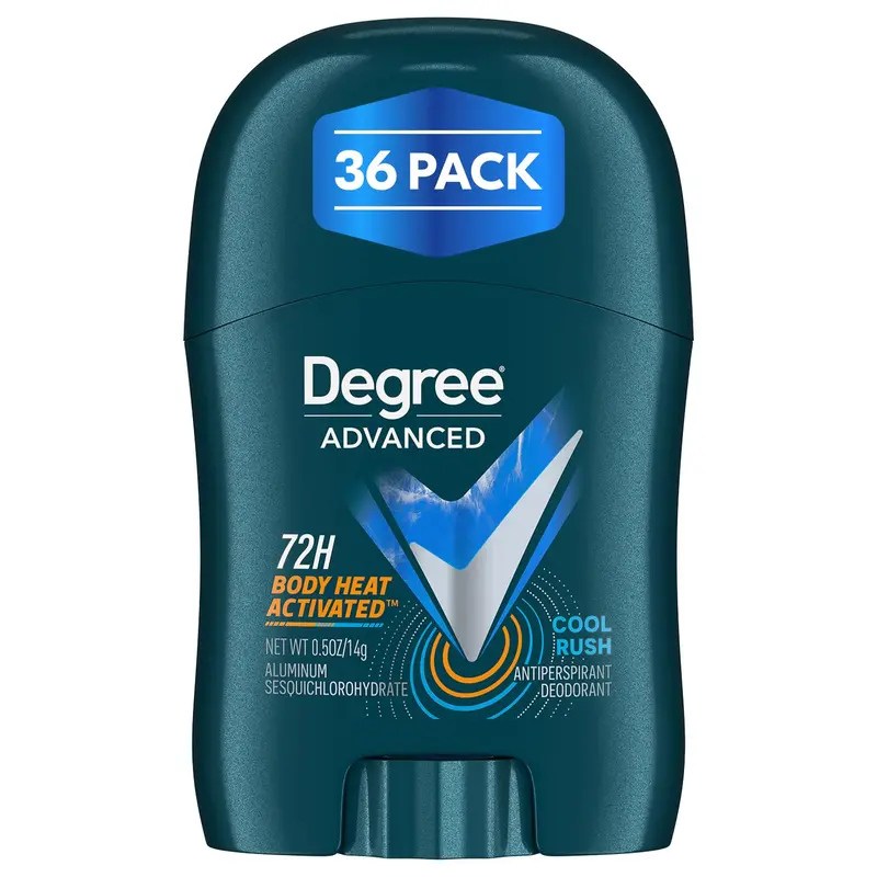 Degree Déodorant Voyage pour Homme – Cool Rush, 36 mini sticks 0,5 oz, actif par chaleur corporelle, 72 h