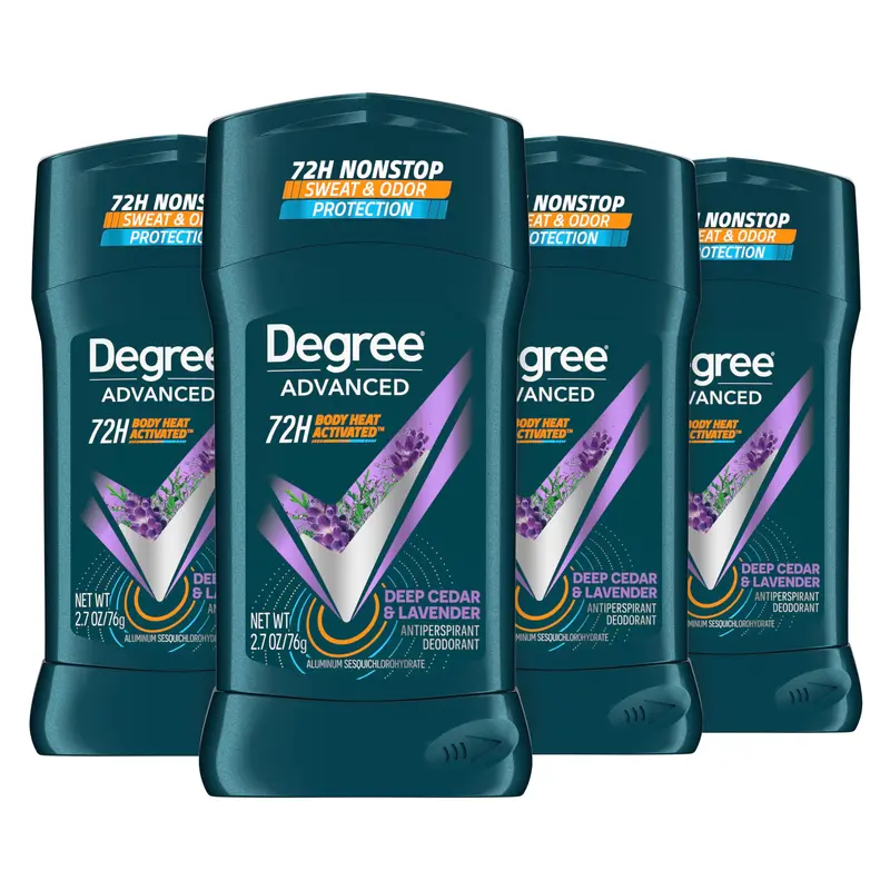 Degree Men Déodorant Stick Deep Cedar & Lavender – 72 h de protection, technologie activée par chaleur
