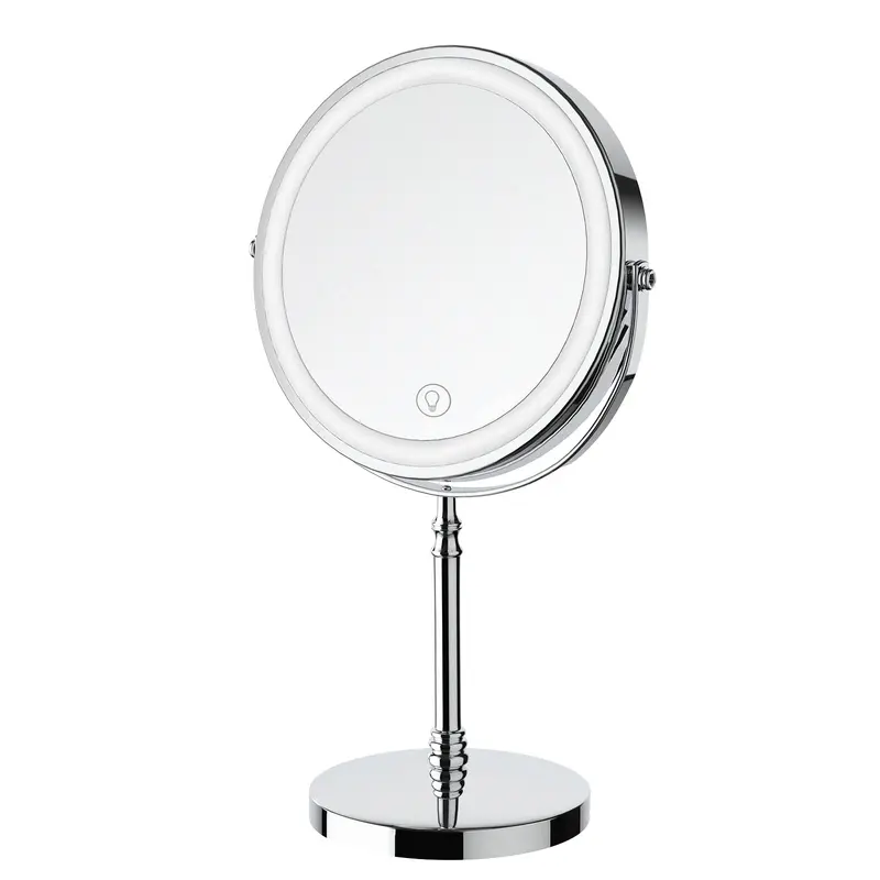 DEIOVWXS Miroir Maquillage Lumineux 1x/10x – 360°, Rechargeable, 3 Couleurs