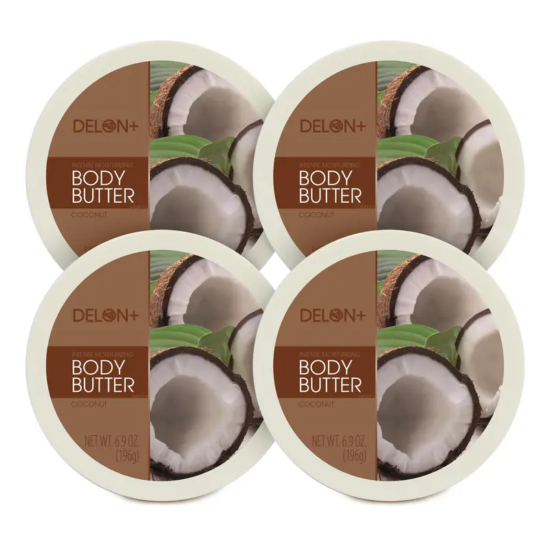 DELON Beurre Corporel Hydratant Intense Coco – Pack de 4 × 6,9 oz