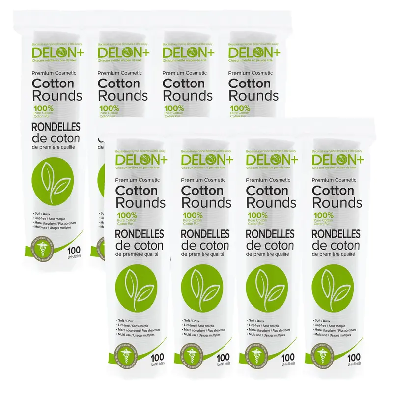 DELON Premium Disques Coton – 800 unités, 100% coton, sans peluches