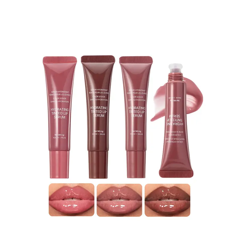 DENESTUP Gloss à lèvres hydratant – 3 couleurs, brillance et volume nude