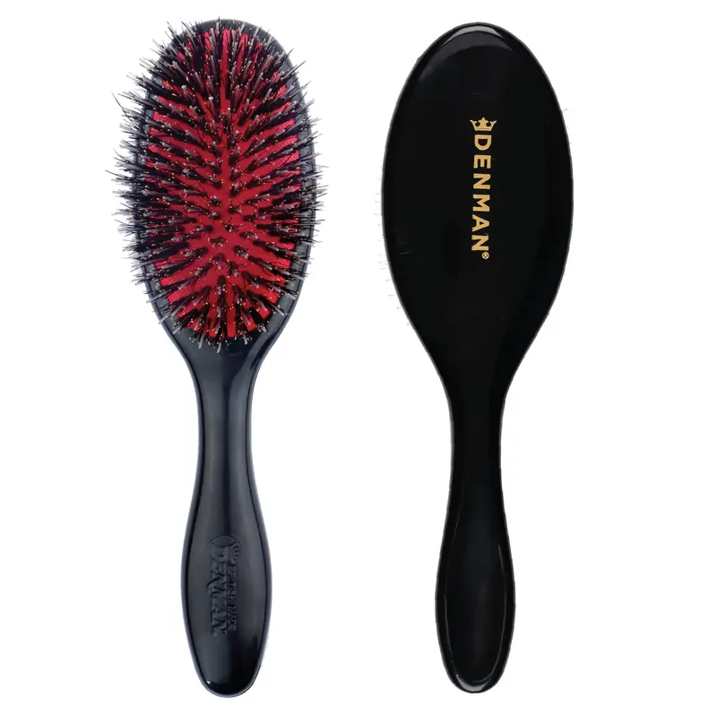 Denman Coussin Petit – Brosse de Coiffure pour Démêlage, Coiffage et Brillance (Noir, D81S)