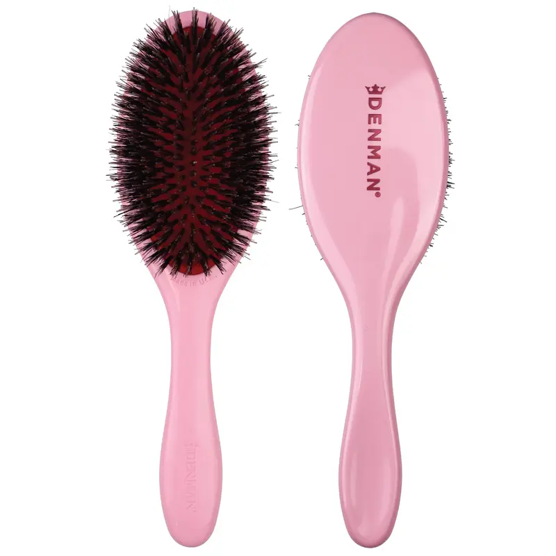 Denman D81M Rose Éclat – Brosse en poils de sanglier pour brillance et démêlage