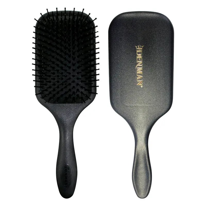 Denman (Noir) Grande Brosse à Plateau-Coussin – Démêlage Doux, Séchage Rapide et Finition Lisse
