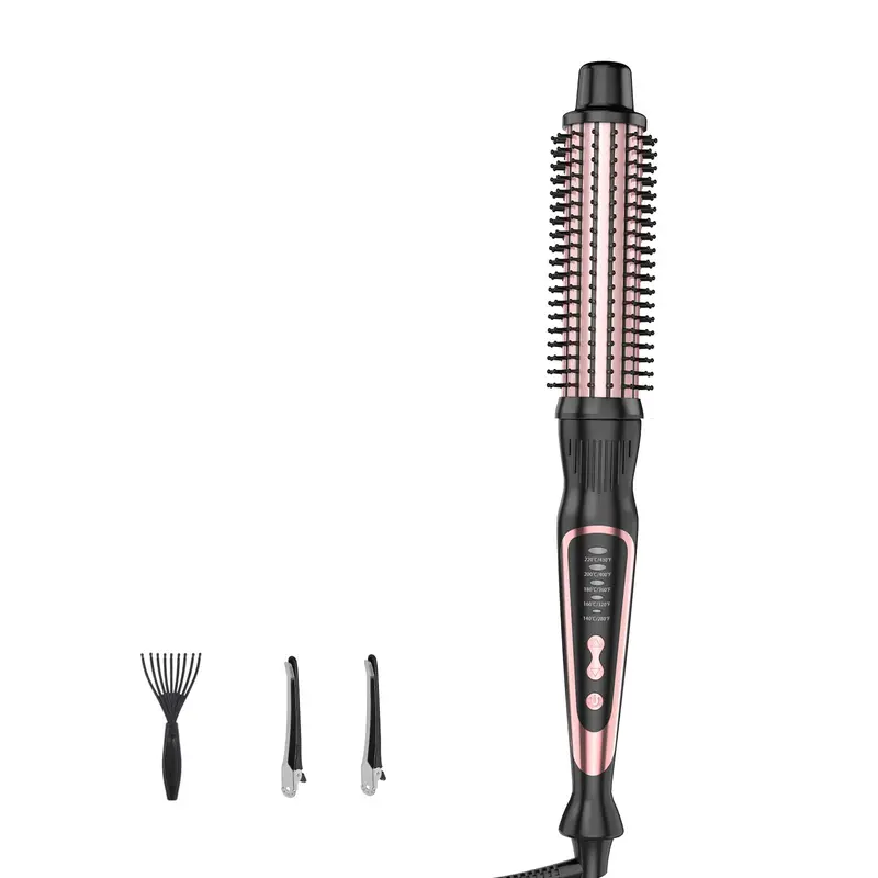 DENVEK Brosse Thermique 1,25 Pouce Rose Doré – Ionique, Températures Réglables, Voyage