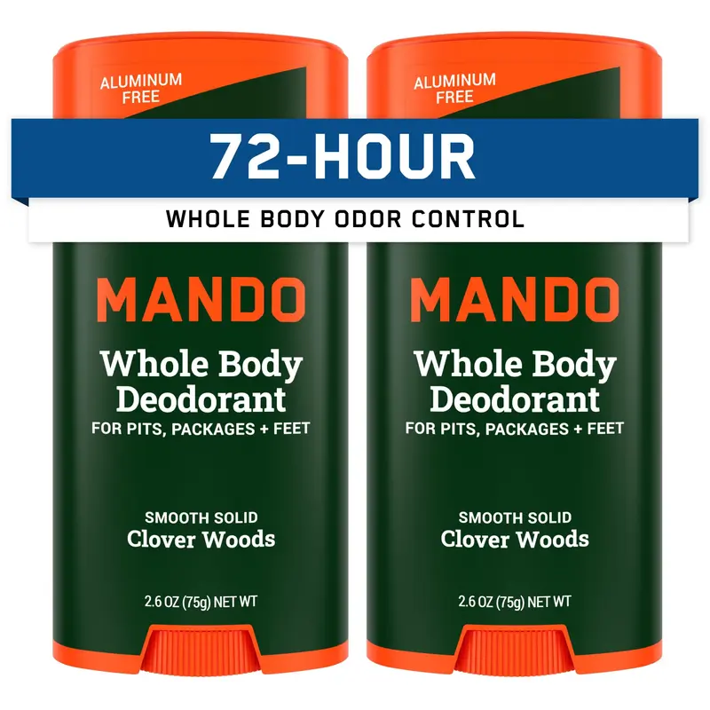 Déodorant Mando pour le corps – Stick sans aluminium (72 h, pack de 2) Clover Woods