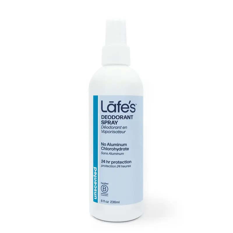 Déodorant naturel Lafe's en spray – 8 oz, sans aluminium, sans parfum – Protection 24h