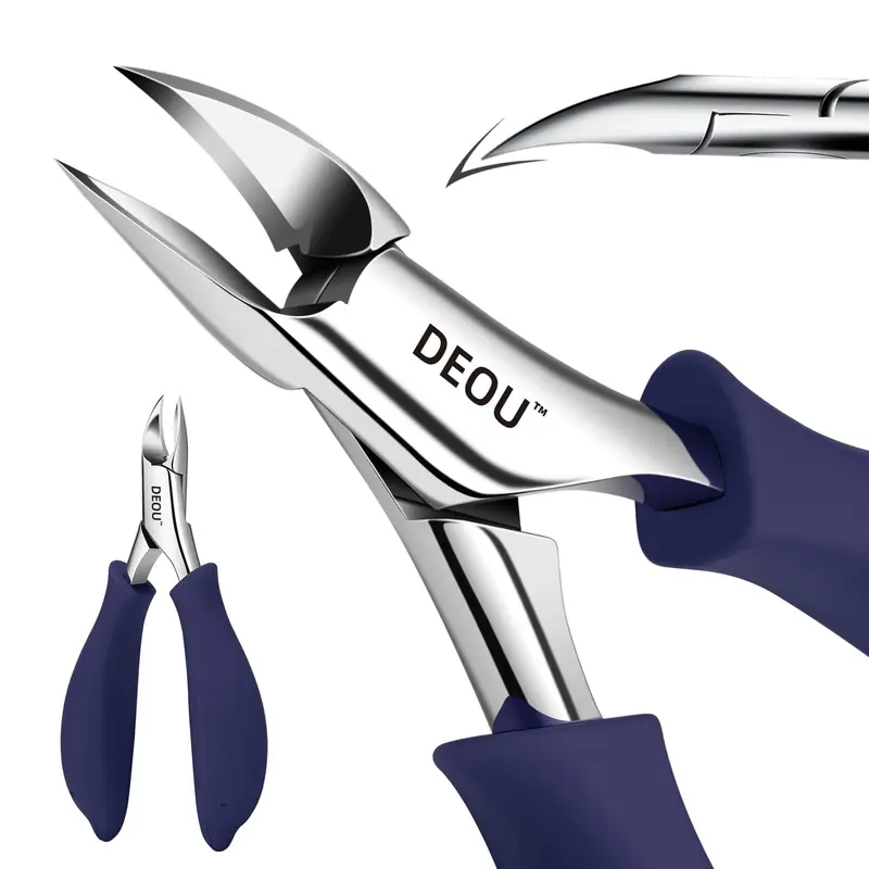DEOU Ciseaux à ongles en acier inoxydable – Pinces manucure lourdes pour ongles épais | Pour hommes et femmes