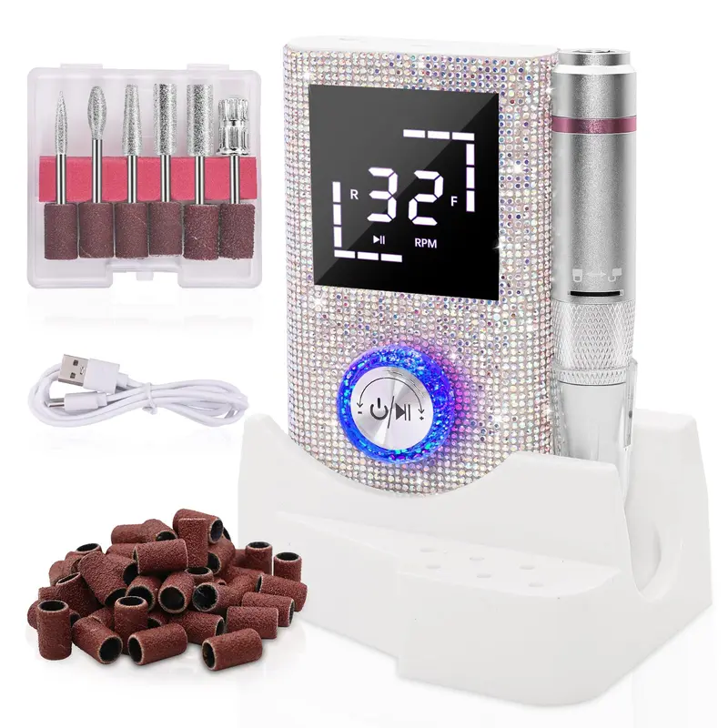 Depvko Meule Ongles 45000 RPM Sans Fil – Ponceuse Pro Portable (Kit Accessoires)