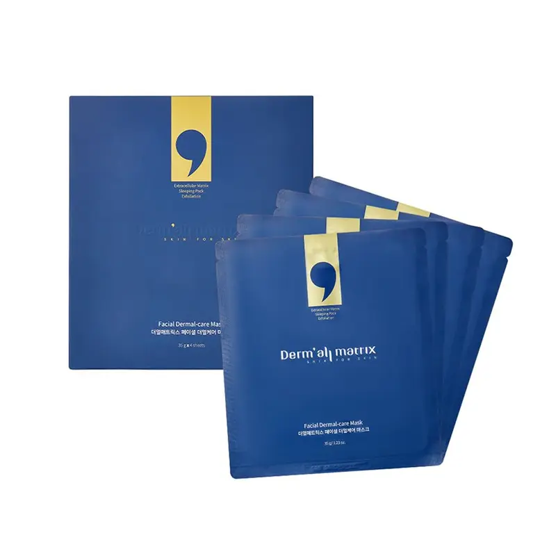 DERM·ALL MATRIX Masque Facial Quotidien – Hydratant et Raffermissant Nuit 35 g par feuille (4 feuilles/semaine)