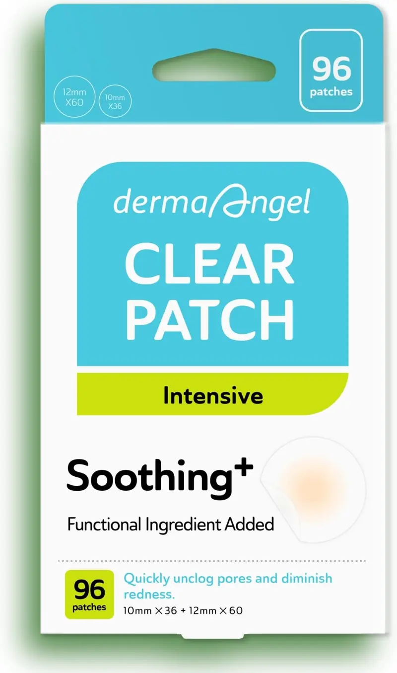 DERMA ANGEL Pansements invisibles à l’acide salicylique pour boutons du visage – Patch hydrocolloïde clair, réduction des rougeurs, 132 pièces, 2 tailles