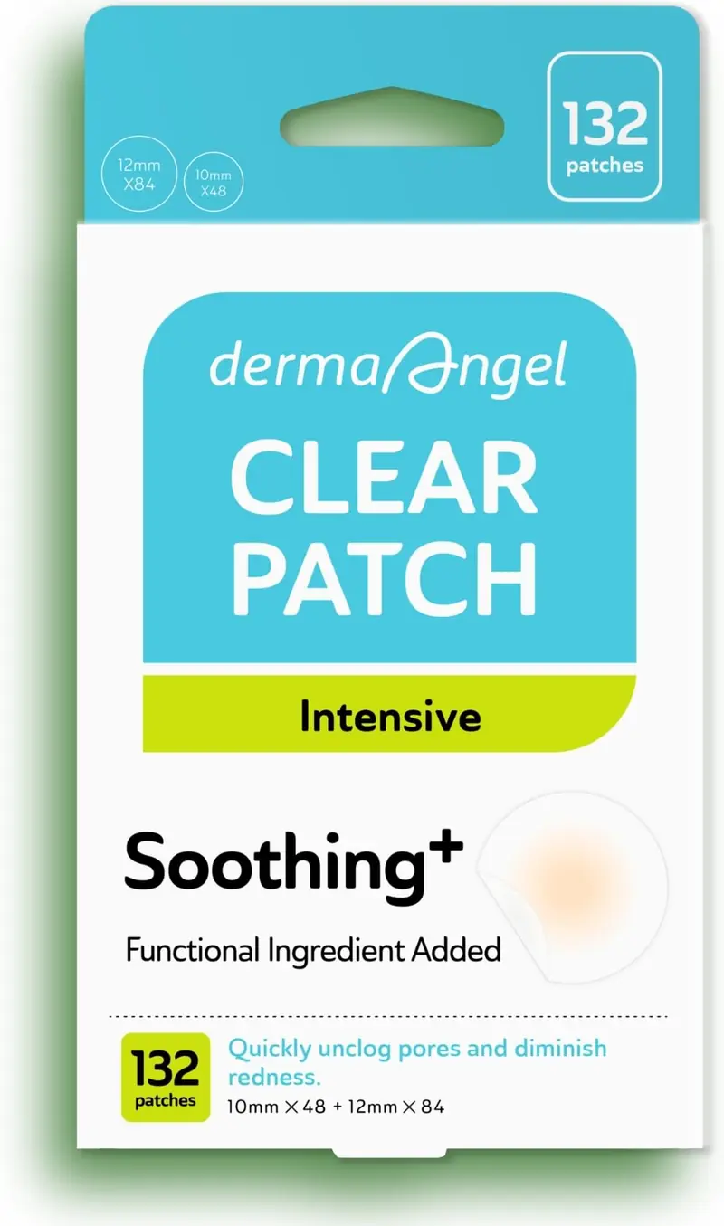DERMA ANGEL Patch Invisibles Anti-Boutons – Hydrocolloïde + Salicylique, 132 pièces, 2 tailles