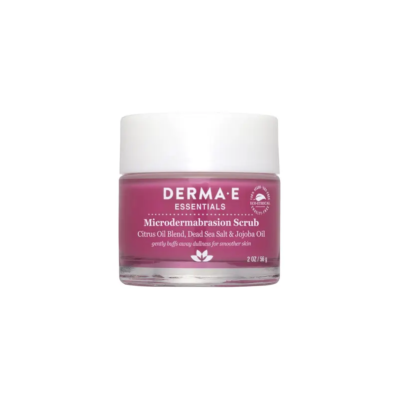 DERMA E Gommage Visage Microdermabrasion – Sel Mer Morte et Huiles d'Agrumes, Exfolie et Revitalise – Idéal pour Cicatrices et Rides, 56 g