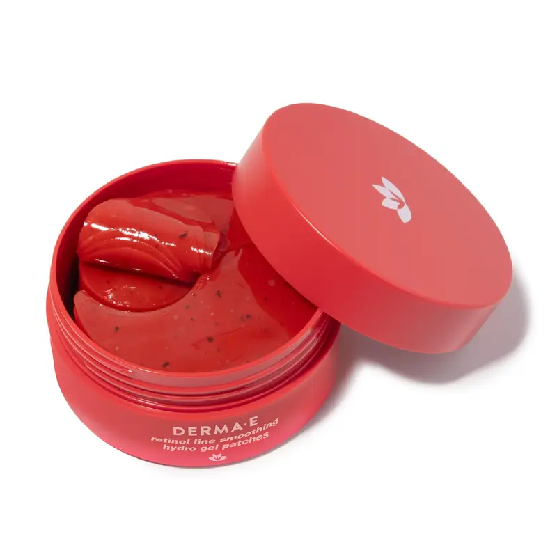 Derma E Patchs Sous les Yeux Retinol + Bakuchiol (30 Paires) Hydrogel — Hydratation, Lissage et Rose Water Hibiscus