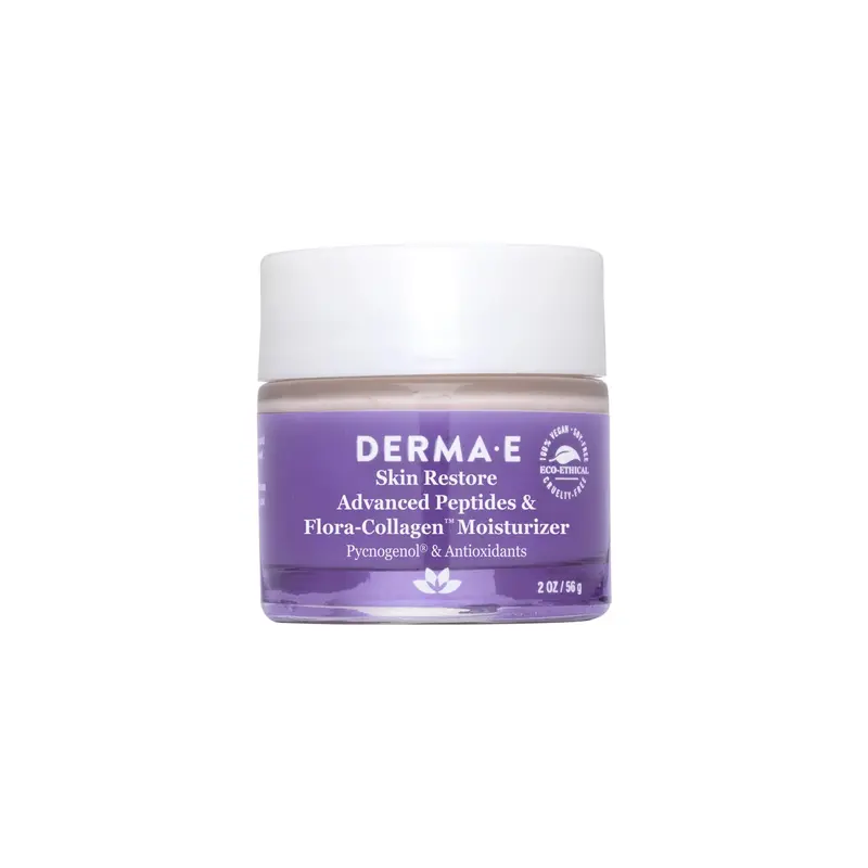 DERMA-E Peptides Avancés et Flora-Collagen – Crème Visage Nuit Hydratante végan, 57 g