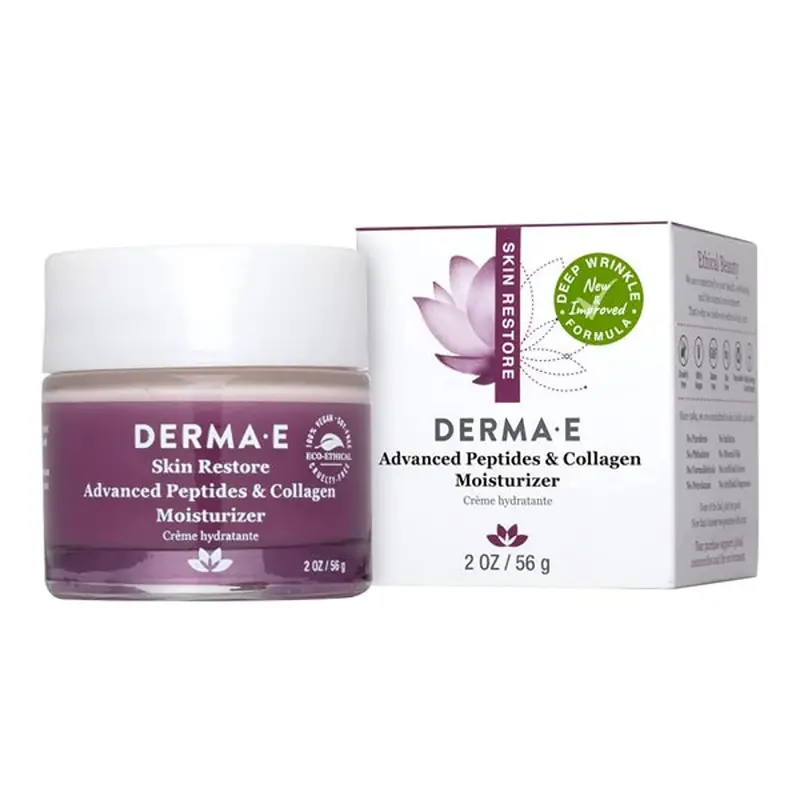 Derma E peptides et collagène avancés – Crème visage double action, 60 ml