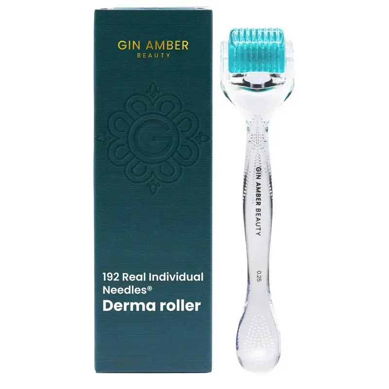 Derma Roller Gin Amber Beauty – Acier Inoxydable pour une Application Visage Uniforme