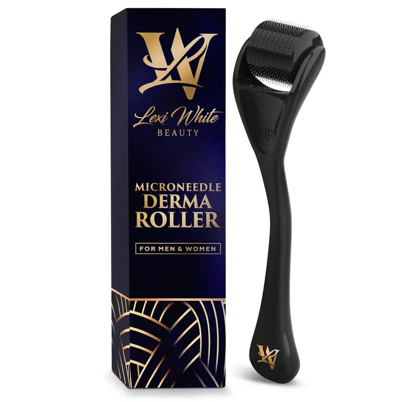 Derma Roller Lexi White Beauty – Microneedling 0,25 mm pour Visage, Cuir Chevelu et Barbe