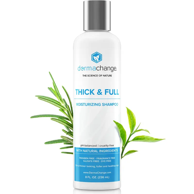 DermaChange Shampooing croissance capillaire—Cheveux fins et perte, volume et épaisseur, sans sulfates (236 ml)