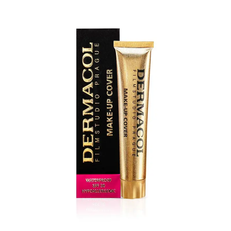 Dermacol – Fond de teint couvrant liquide mat SPF 30, waterproof, pour peau grasse et imperfections, 30 g, Teinte 222