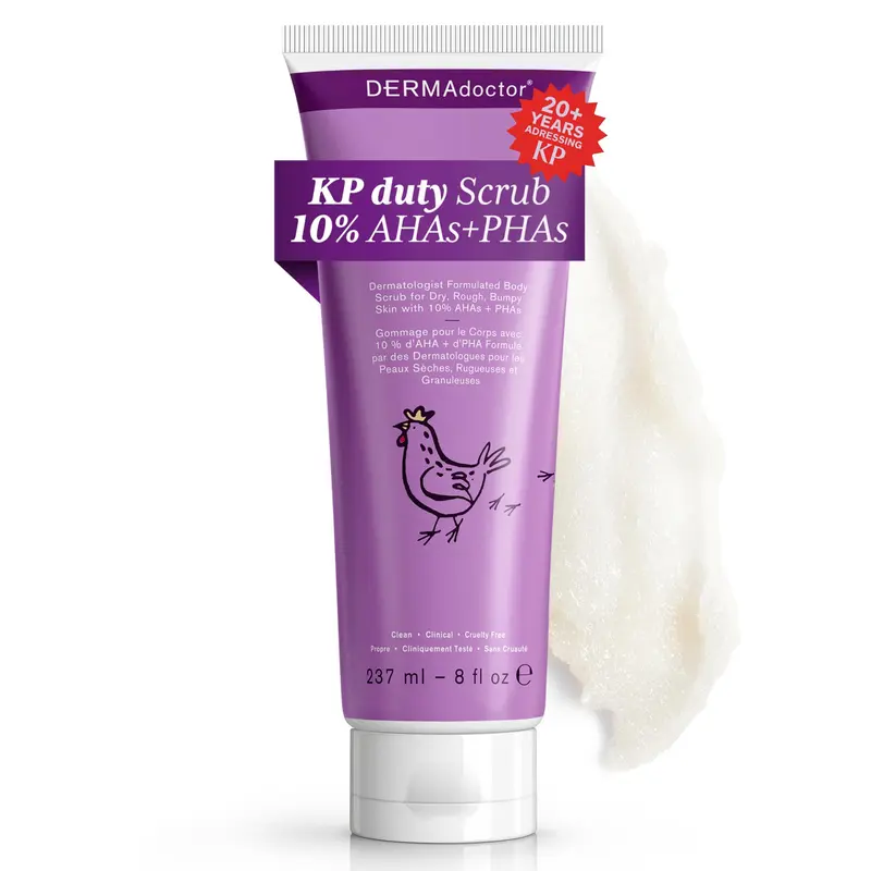 DERMAdoctor KP Bump Eraser – Gommage Corps Exfoliant AHA/PHA, Kératose Pilaris, Dermatologue Formulé, 237 ml