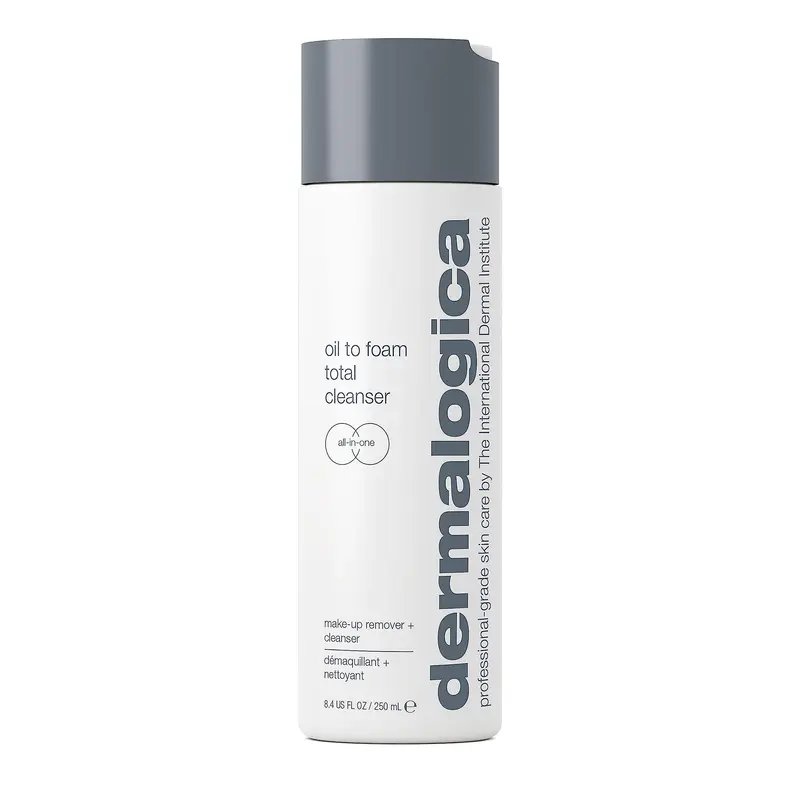Dermalogica Oil To Foam Total Cleanser – Nettoie maquillage, écran solaire et impuretés en un seul geste | 8,4 oz (250 ml)